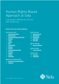 Human Rights Based Approach at Sida Compilation of Briefs on Persons with Disabilities
