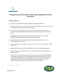 Osteoporosis and Vertebral Compression (Spinal) Fractures Fact Sheet