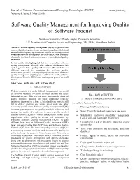 Software Quality Management for Improving Quality of Software Product