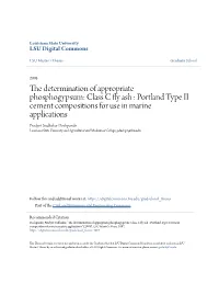 The Determination of Appropriate Phosphogypsum: Class C Fly