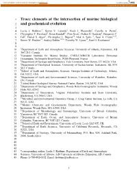 Trace Elements at the Intersection of Marine Biological and Geochemical