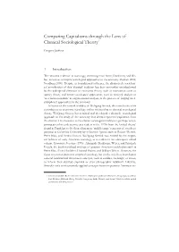 Comparing Capitalisms Through the Lens of Classical Sociological Theory1
