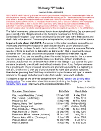 Obituary "P" Index