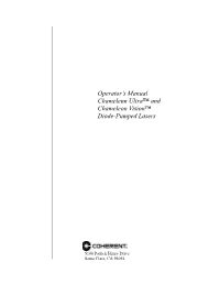Operator's Manual Chameleon Ultra™ and Chameleon Vision™ Diode-Pumped Lasers