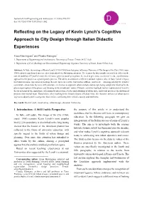 Reflecting on the Legacy of Kevin Lynch's Cognitive Approach to City