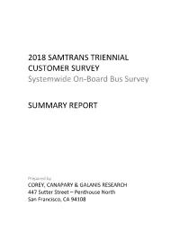 Samtrans Triennial Customer Survey Report 2018