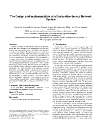 The Design and Implementation of a Declarative Sensor Network System