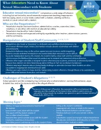 What Educators Need to Know About Sexual Misconduct with Students