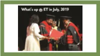 What's up @ET in July 2019 Newsletter