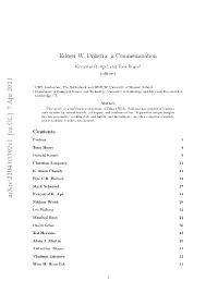 Edsger W. Dijkstra: a Commemoration
