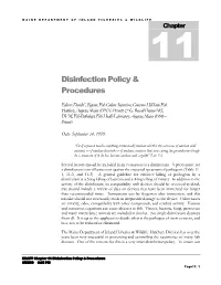 Hatchery Disinfection Policy and Procedures