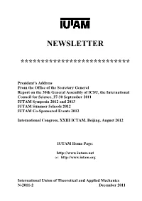 N-2011-2 December 2011 International Union of Theoretical and Applied Mechanics Newsletter N-2011-2
