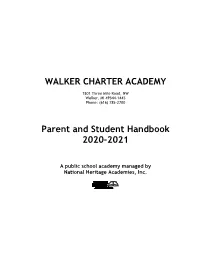 Parent and Student Handbook 2020-2021