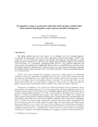 Particularly Vulnerable Tribal’ Groups in Middle India: State-Mediated Ethnolinguistic Erasure and Neocolonialist ‘Development’