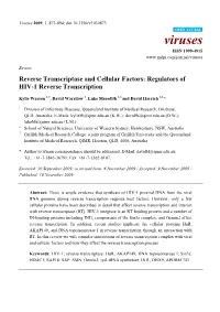 Regulators of HIV-1 Reverse Transcription