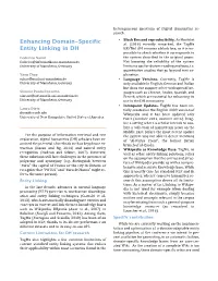 Enhancing Domain-Specific Entity Linking in DH