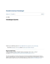 Genealogical Queries