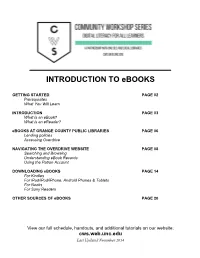 Introduction to Ebooks Handout