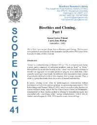 Bioethics and Cloning, Part 1