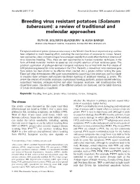 Breeding Virus Resistant Potatoes (Solanum Tuberosum): a Review of Traditional and Molecular Approaches