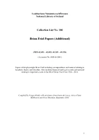 Brian Friel Papers (Additional)