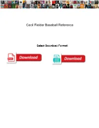 Cecil Fielder Baseball Reference