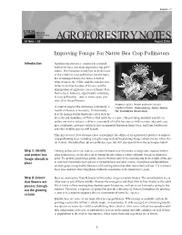 Improving Forage for Native Bee Crop Pollinators