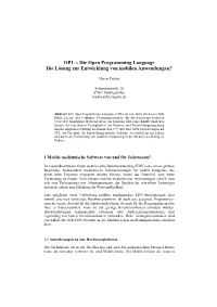 OPL – Die Open Programming Language Die Lösung Zur Entwicklung Von Mobilen Anwendungen?