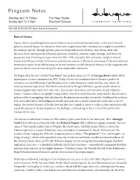 Program Notes