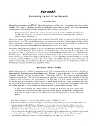 Prosochē: Illuminating the Path of the Prokoptōn