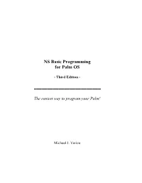S Basic Programming for Palm OS