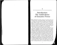 The Ambivalence of Executive Power