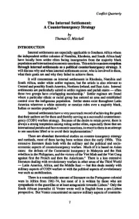 The Internal Settlement: a Counterinsurgency Strategy by Thomas G