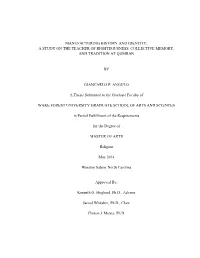 A Study on the Teacher of Righteousness, Collective Memory, and Tradition at Qumran by Gianc