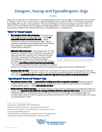 Designer, Teacup and Hypoallergenic Dogs [PDF]