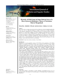 Diversity of Fish Fauna in Some Selected Area of a Haor System In