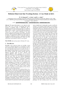Heliostat Dual-Axis Sun Tracking System: a Case Study in KSA