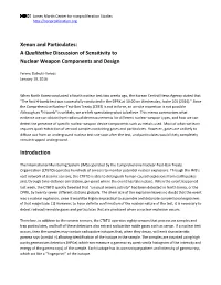 Xenon and Particulates: a Qualitative Discussion of Sensitivity to Nuclear Weapon Components and Design
