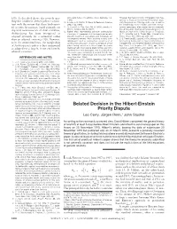 Belated Decision in the Hilbert-Einstein Priority Dispute
