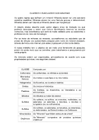 CLASSES E SUBCLASSES DOS MINERAIS As