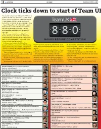 Clock Ticks Down to Start of Team UK's Brazilian