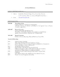 Dr Diana Bowman, Resume