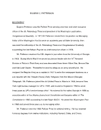 EUGENE C. PATTERSON BIOGRAPHY Eugene Patterson