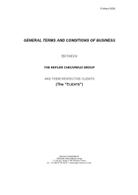 General Terms and Conditions of Business