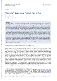 “Ibizagate”: Capturing a Political Field in Flux