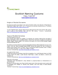 Scottish Naming Customs Craig L
