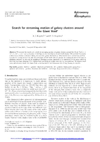 Search for Streaming Motion of Galaxy Clusters Around the Giant Void?