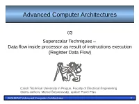 Superscalar Techniques – Register Data Flow Inside the Processor
