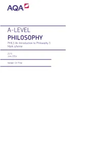A-Level Philosophy Mark Scheme Unit 01