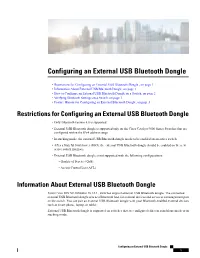 Configuring an External USB Bluetooth Dongle